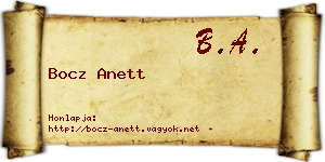 Bocz Anett névjegykártya