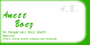 anett bocz business card